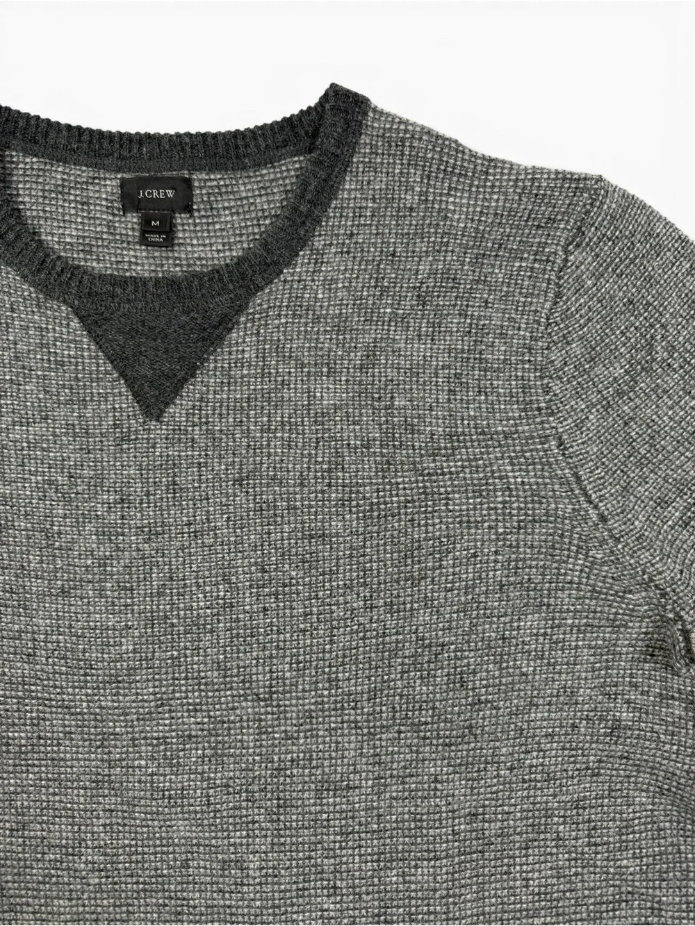 J.Crew Men's Lamb’s Wool Waffle Knit Crewneck Sweater Medium